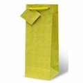 Wrap-Art Embossed Wine Bottle Gift Bag Yellow 17757